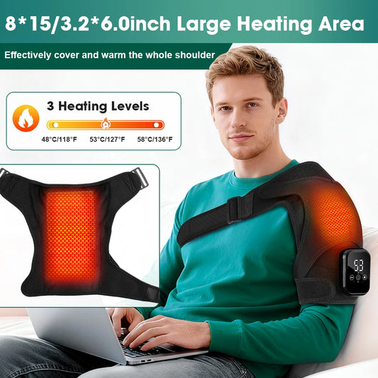Enlarge Electric Heating Shoulder and Knee Massager 3 Levels Electric Vibration Muscle Relax Belt For Arm Muscle