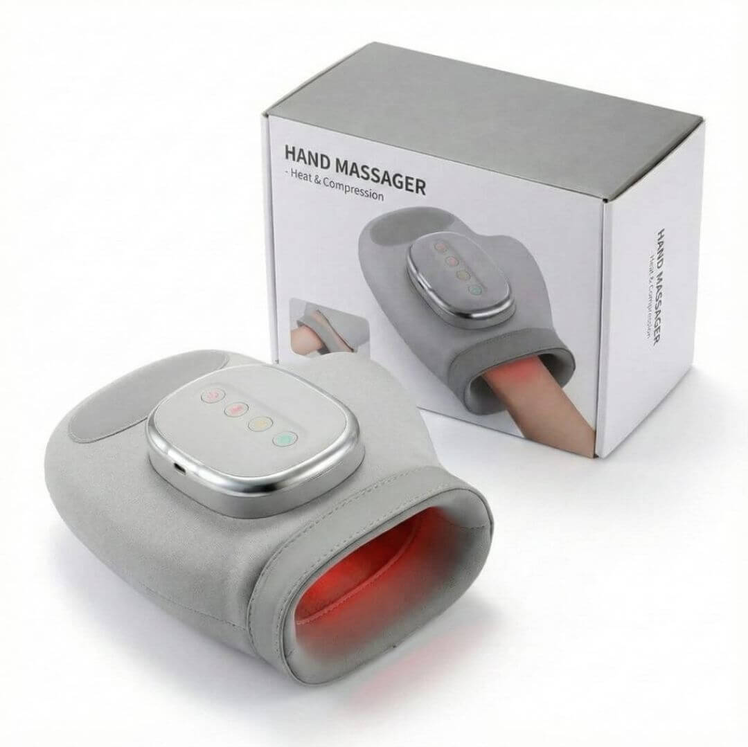 Hand massager internal air pressure system showing adjustable massage modes