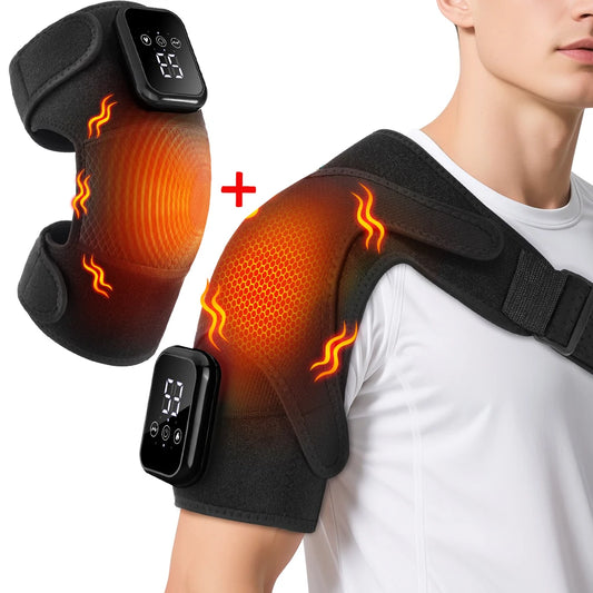 Enlarge Electric Heating Shoulder and Knee Massager 3 Levels Electric Vibration Muscle Relax Belt For Arm Muscle