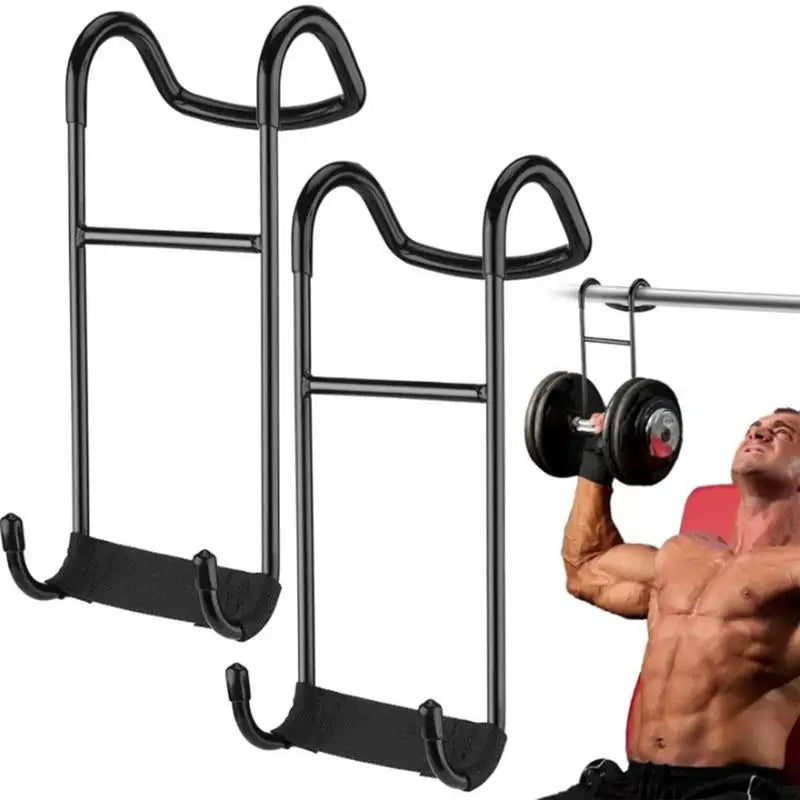 2PCS/Set Dumbbell Spotter Hooks Hold Up Hangers Heavy Power Dumbbells Rack Attachments for Dumbbell Bench Press Chest & Shoulder