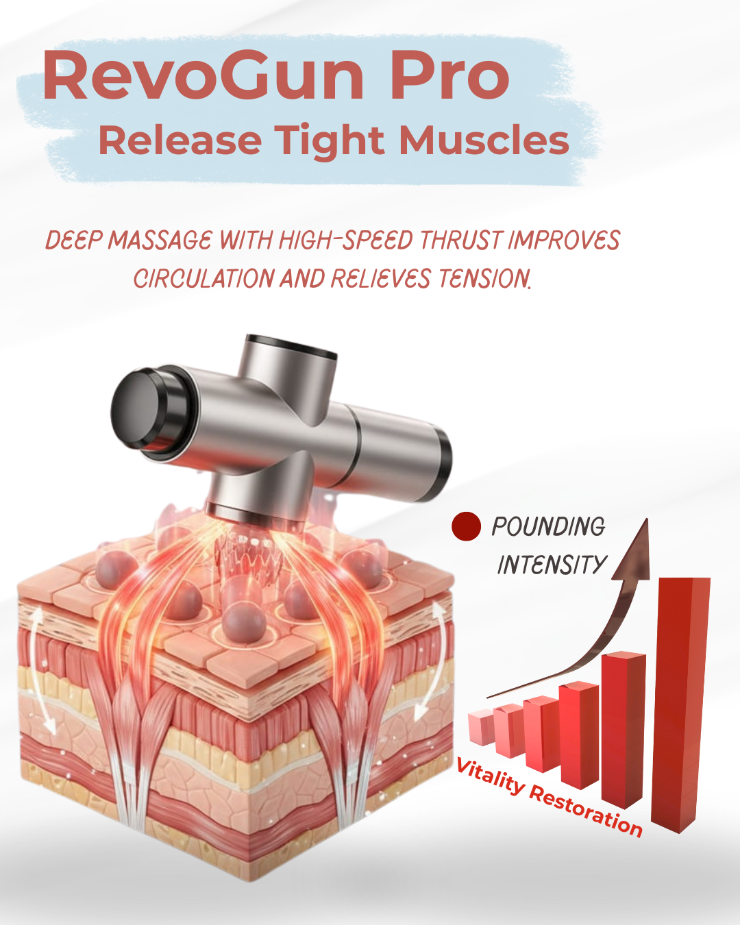 RevoGun™ Deep Tissue Massage Gun – Relieve Pain & Boost Recovery