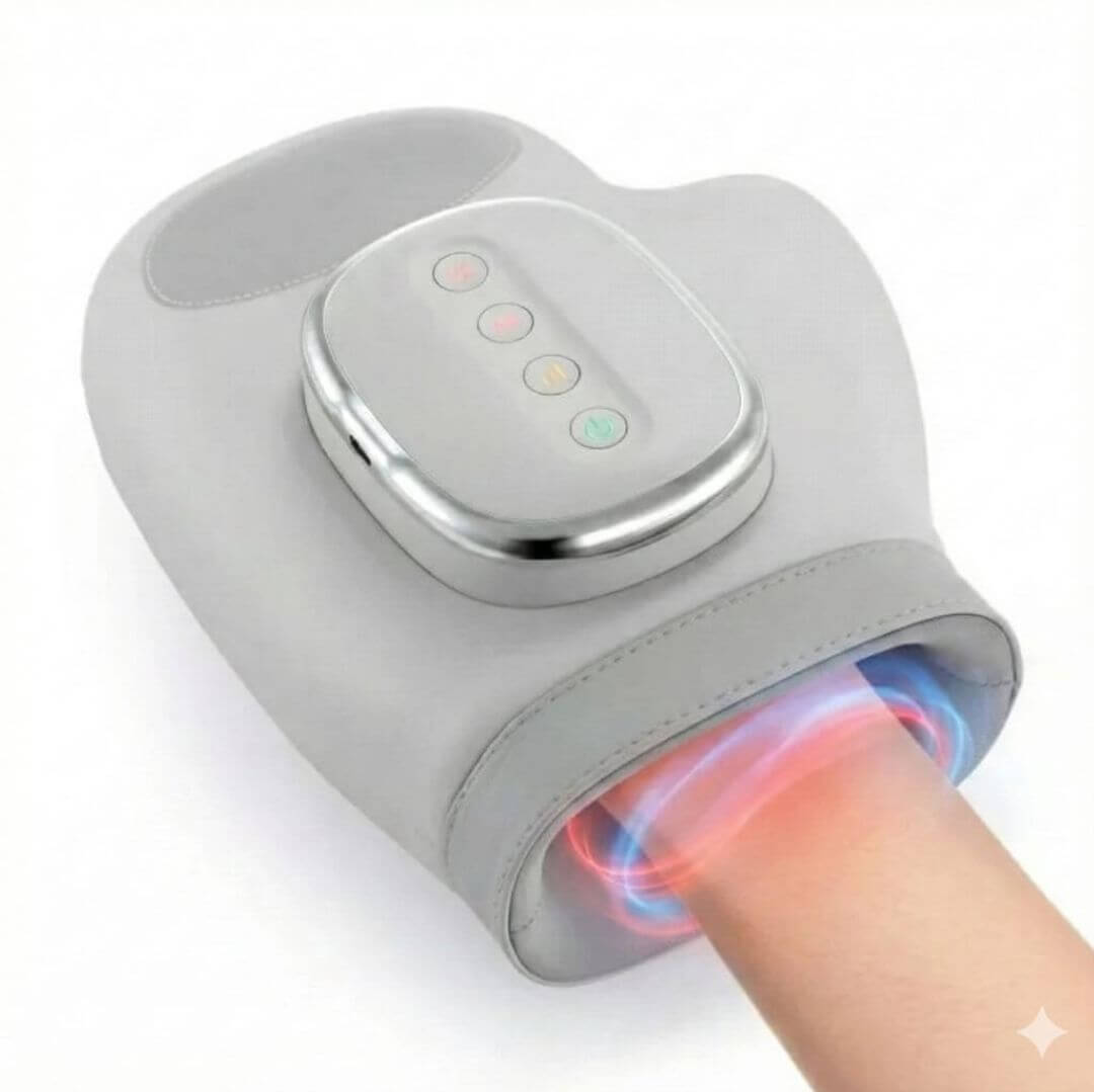 Hand massager internal air pressure system showing adjustable massage modes