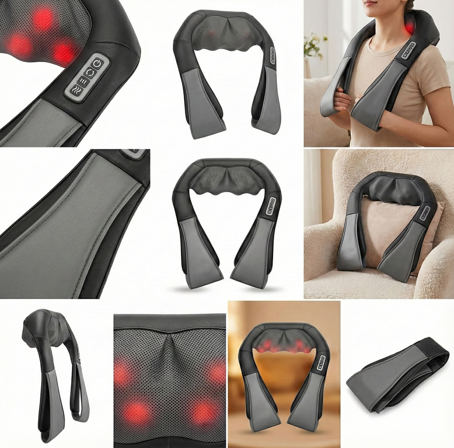 Neck and Shoulder Massager Heated Back Massager U Shape